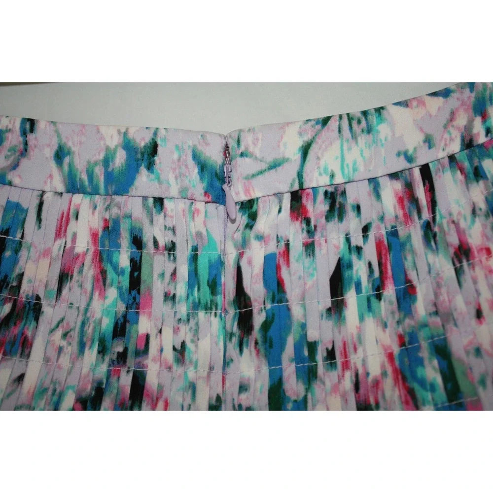 J.CREW Skirt Womens 4 Mulitcolor Tier Pleated Skater Mini Skirt Boho Fairy Paint